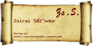 Zsirai Sándor névjegykártya