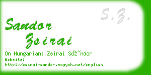 sandor zsirai business card